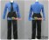 One Piece Cosplay Sanji Costume Blue Shirt Black Suit