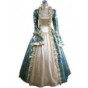 Victorian Lolita Georgian Reenactment Gothic Dress Blue