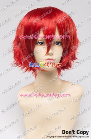 Wig 30CM Cosplay Pure Bright Red Universal Short Layered