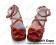Matt Wine Red Bow Many Straps Chunky Princess Lolita Shoes