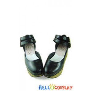 Black NaNa Double Ankle Straps Platform Sweet Lolita Shoes