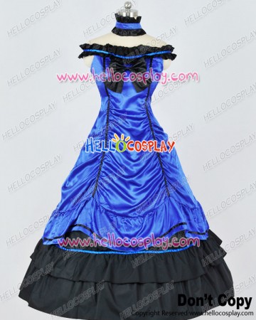 Southern Belle Ball Gown Wedding Blue Black Lolita Dress
