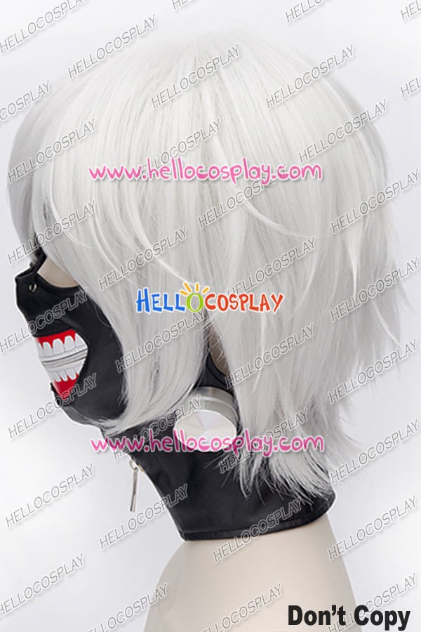 Tokyo Ghoul Ken Kaneki Cosplay Wig With Mask Silver White Short