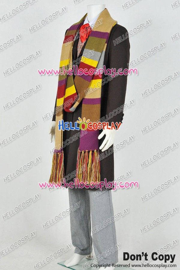 Doctor is Who Cosplay The 4th Fourth Dr Tom Baker Costume Men Outfit In Stock
