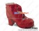 Red Satin Lace Ruffle Chunky Princess Lolita Short Boots