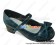 Dark Blue Heart Shaped Ruffle Chunky Princess Lolita Shoes