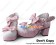 Princess Lolita Shoes Sweet Pink White Lace Straps Bows Chunky Heel