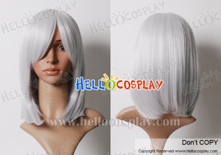 Silver Gray 45cm Cosplay Straight Wig