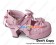 Princess Lolita Shoes Pink Chunky Ankle Strap Lace Bows Heart Shaped Buckles