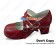 Matte Wine Red Instep Straps Chunky Punk Lolita Shoes