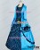 Marie Antoinette Victorian Cyan Bright Blue Satin Wedding Ball Lolita Dress