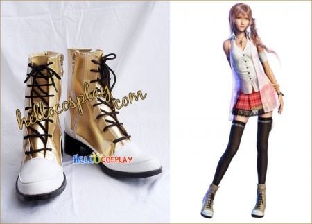 Final Fantasy XIII Cosplay Serah Farron Gold Short Boots