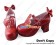 Princess Lolita Shoes Wine Red Matte Imperial Crown Chunky Lacing Bow Ankle Strap