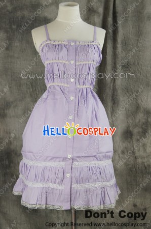 Gothic Lolita Cosplay Purple Sweet Summer Dress Costume
