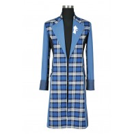 Doctor Series 6th Sixth Dr Colin Baker Cosplay Costume Trench Coat Blue Version