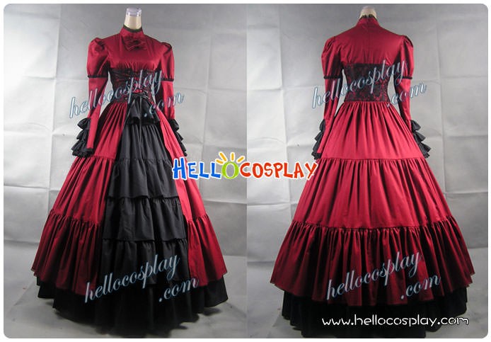 red and black lolita dress