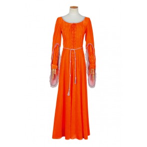 Doctor Season 8 Robot Of Sherwood Clara Oswald Orange Red Dress Cosplay Costume