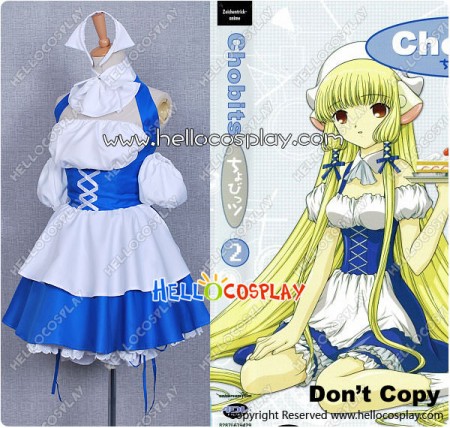 Chobits Cosplay Chii Blue Maid Dress
