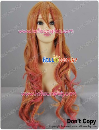 Orange Pink Cosplay Curly Wig
