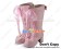 Pink Satin Lace Up Chunky Princess Lolita Boots