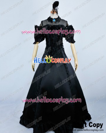Vocaloid 2 Cosplay Miku Secret Black Oath Long Dress Costume