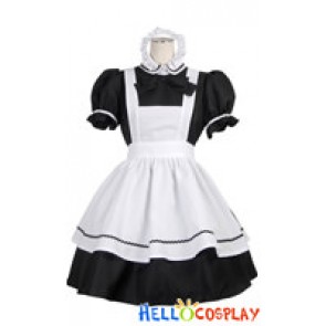 Ordinary Bow Knot White Black Cosplay Maid Dress Costume