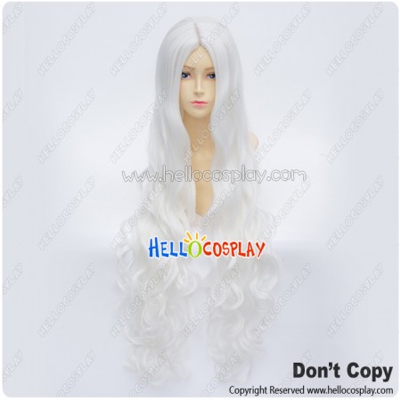 Kagerou Project Cosplay Shion Kozakura Wig Midsplit Long Curly White