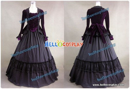 Civil War Velvet Jacket Gown Dress Cosplay Prom