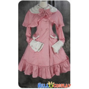 Gothic Lolita Cosplay Pink Jacket Dress Costume