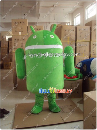 Android Logo Green Robot Mascot Costume Adult Mascots
