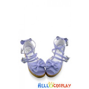 Purple Bows Ruffle Straps Platform Princess Lolita Sandals