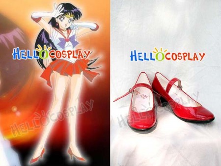 Sailor Moon Cosplay Hino Rei Shoes Red