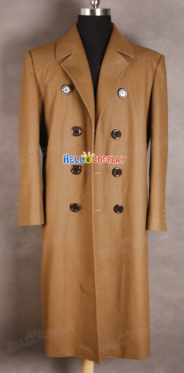 Doctor Purchase Who Halloween Dr Brown Wool Trench Coat Jacket Cosplay Costume