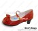 Wine Red Heart Shaped Ruffle Chunky Princess Lolita Shoes
