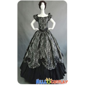 Victorian Lolita Southern Belle Brocade Gothic Lolita Dress Grey Floral