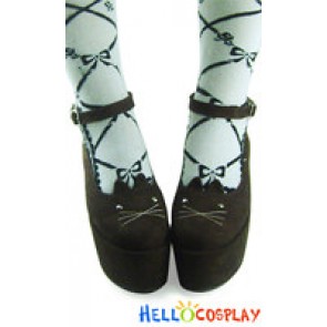 Brown Ankle Strap Platform Suede Punk Lolita Shoes
