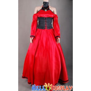 Vocaloid Meiko Cosplay Costume Red Dress Gown