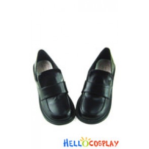 Matte Black Simple Chunky Classic Lolita Shoes