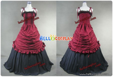 Southern Belle Civil War Ball Gown Prom Red Dress