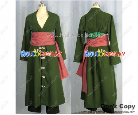 One Piece Cosplay Roronoa Zoro Green Costume