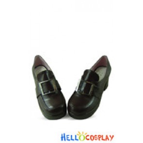 Brown Buckle Simple Chunky Classic Lolita Shoes