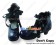 Deep Blue Ballet Ribbon Lace Chunky Sweet Lolita Shoes