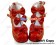 Mirror Red Three Bows Ruffle Chunky Princess Lolita Shoes