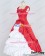 Renaissance Gothic Reenactment Red Ball Gown Ribbon Lolita Dress