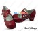 Matte Wine Red Instep Straps Chunky Punk Lolita Shoes