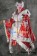 Lolita Cosplay Red Flowers Japan Kimono Maid Dress Costume