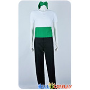 One Piece Cosplay Roronoa Zoro White Green Costume