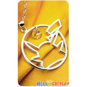 Pokémon Cosplay Pikachu Silver Crystal Necklace Pendant