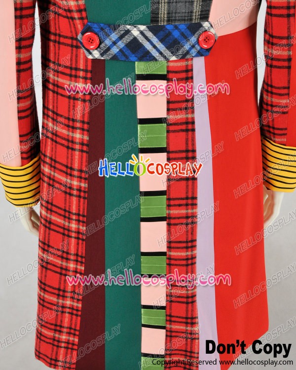 Details about Doctor Cosplay Series 6th Sixth Who Dr Colorful Lattice Stripe Coat Costume Details about Doctor Cosplay Series 6th Sixth Who Dr Colorful Lattice Stripe Coat Costume