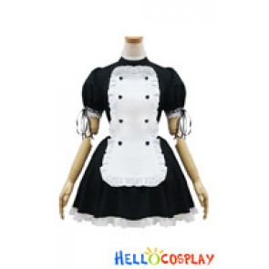 Angel Feather Cosplay Heart Shaped Button Maid Dress Costume